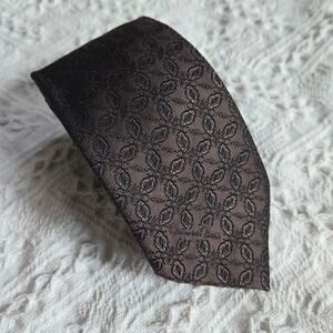 Oscar De La Renta Signature Logo Neck Tie Brown/Navty